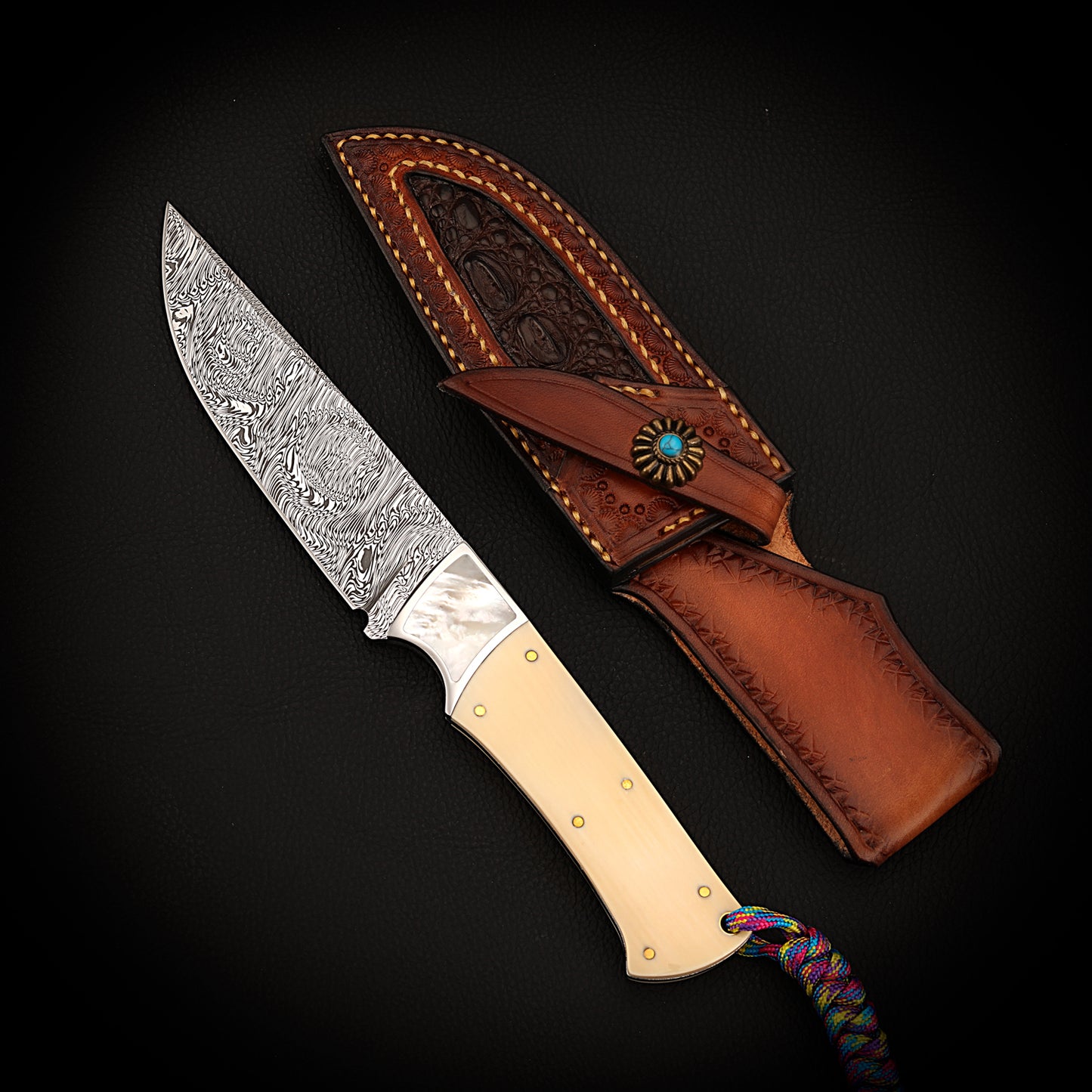 Custom Fixed Blade Damasteel Knife 4.3" Blade