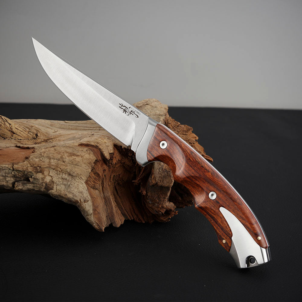 MagnaCut Steel Fixed Blade Knife 4.7" Ironwood