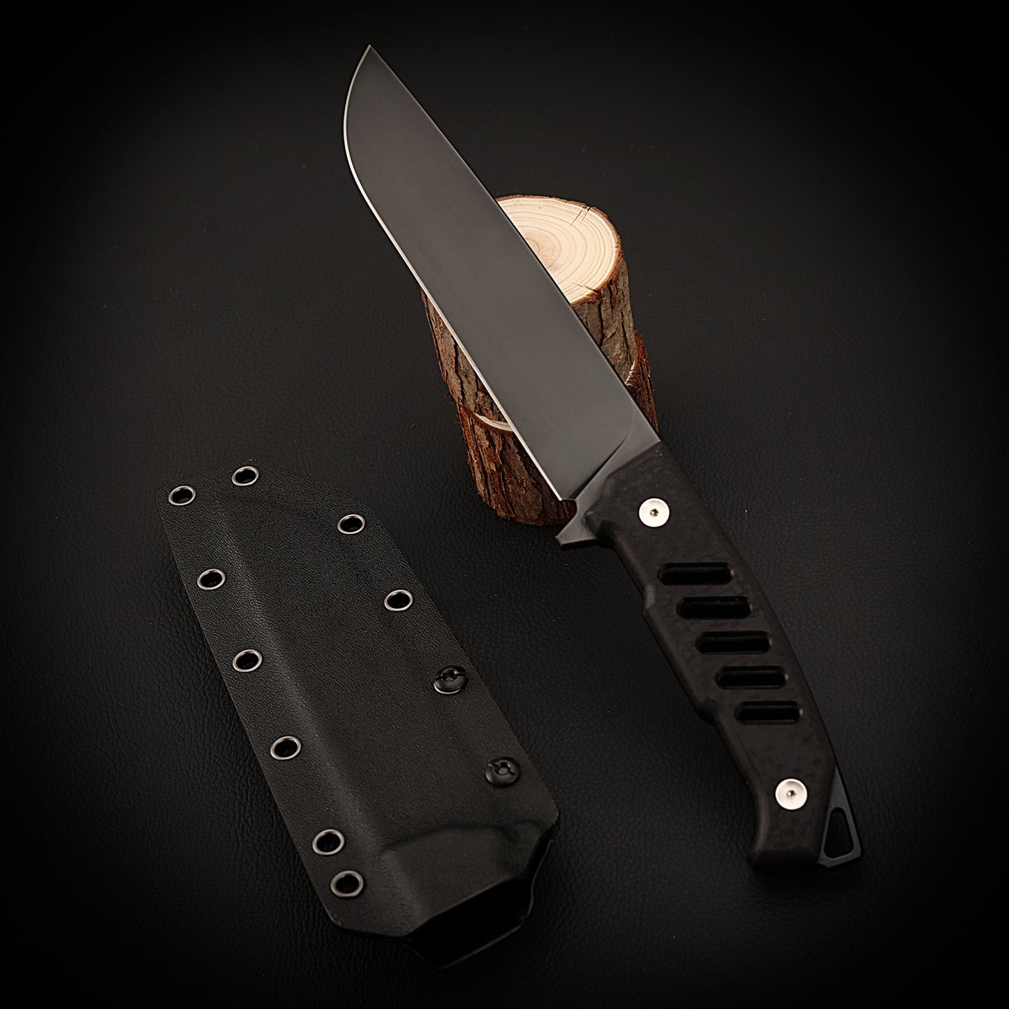 Combat Utility Fixed Blade Knife 6.3" Black DLC Coating