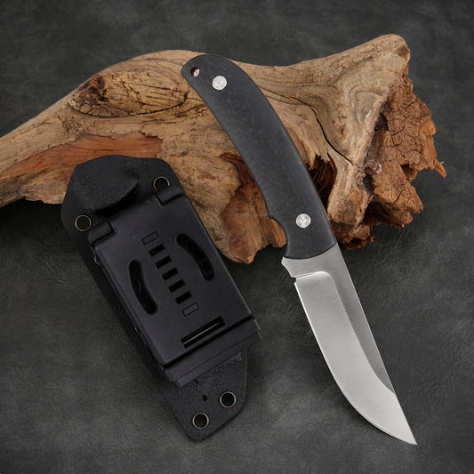 M390 Steel Fixed Blade Knife 3.7" Carbon Fiber