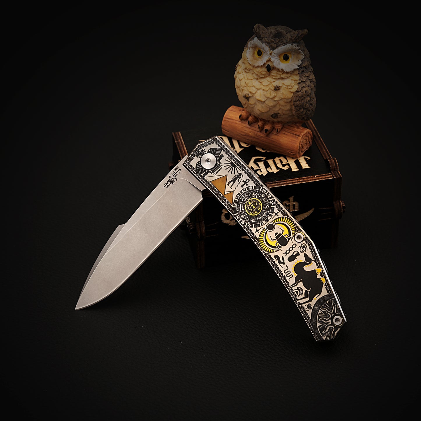 Slip Joint Knife in Vanax Steel Titanium Laser Engraving