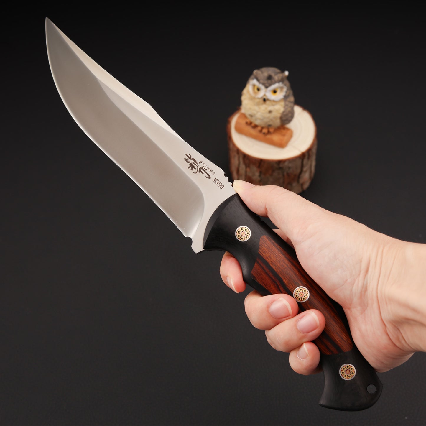 Fixed Blade Knife M390 Steel 6" Convex Edge Blade