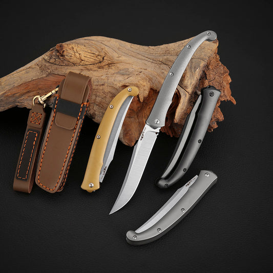 Trailing Point Titanium Slip Joint Pocket Knife, Vanax Steel