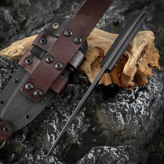 6.3 Inch S35VN Steel Fixed Blade Knife, DLC Coating, Carbon Fiber