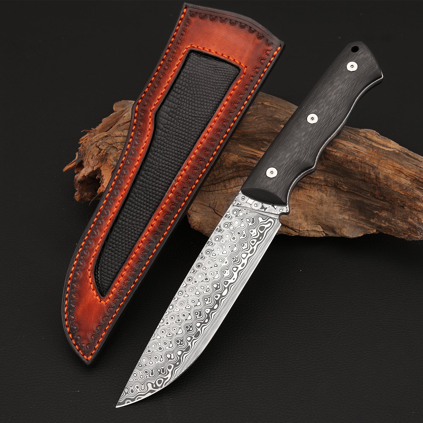 Custom Hunter in Damasteel with Carbon Fiber