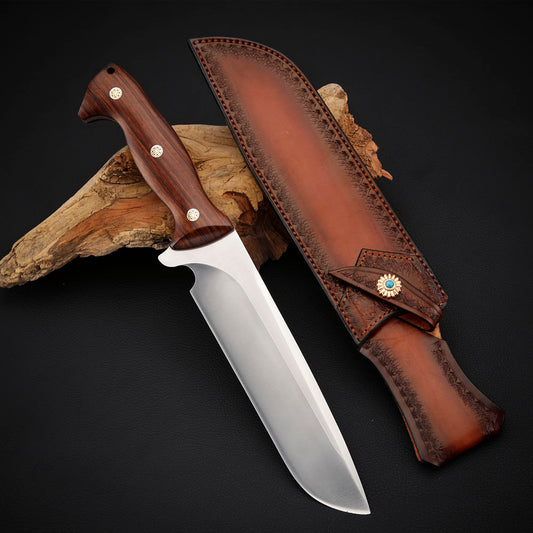 Large Bushcraft Knife M390 Steel 6 Inch Ironwood
