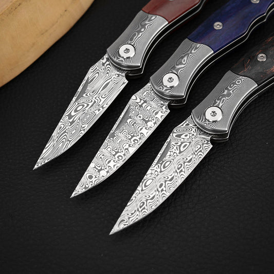 2 Inch Slip Joint Pocket Knife for EDC, Sweden Damasteel Blade