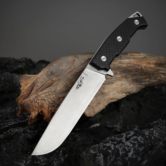 6.3 Inch S35VN Steel Fixed Blade Knife, Carbon Fiber