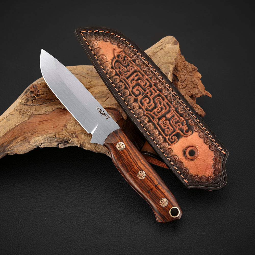 3.5 Inch MagnaCut Steel Fixed Blade Knife, Ironwood