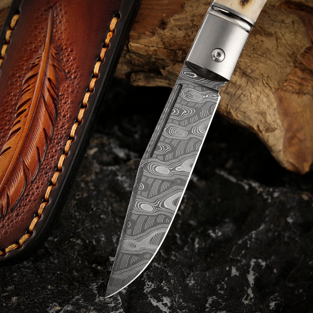 Hand-forged Custom Slip Joint Pocket Knife Damascus Steel