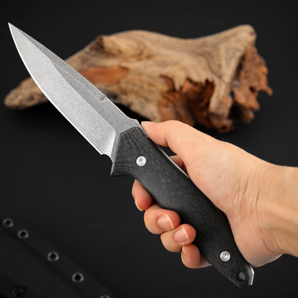 SLD-Magic Steel Fixed Blade Knife 4.6" Carbon Fiber