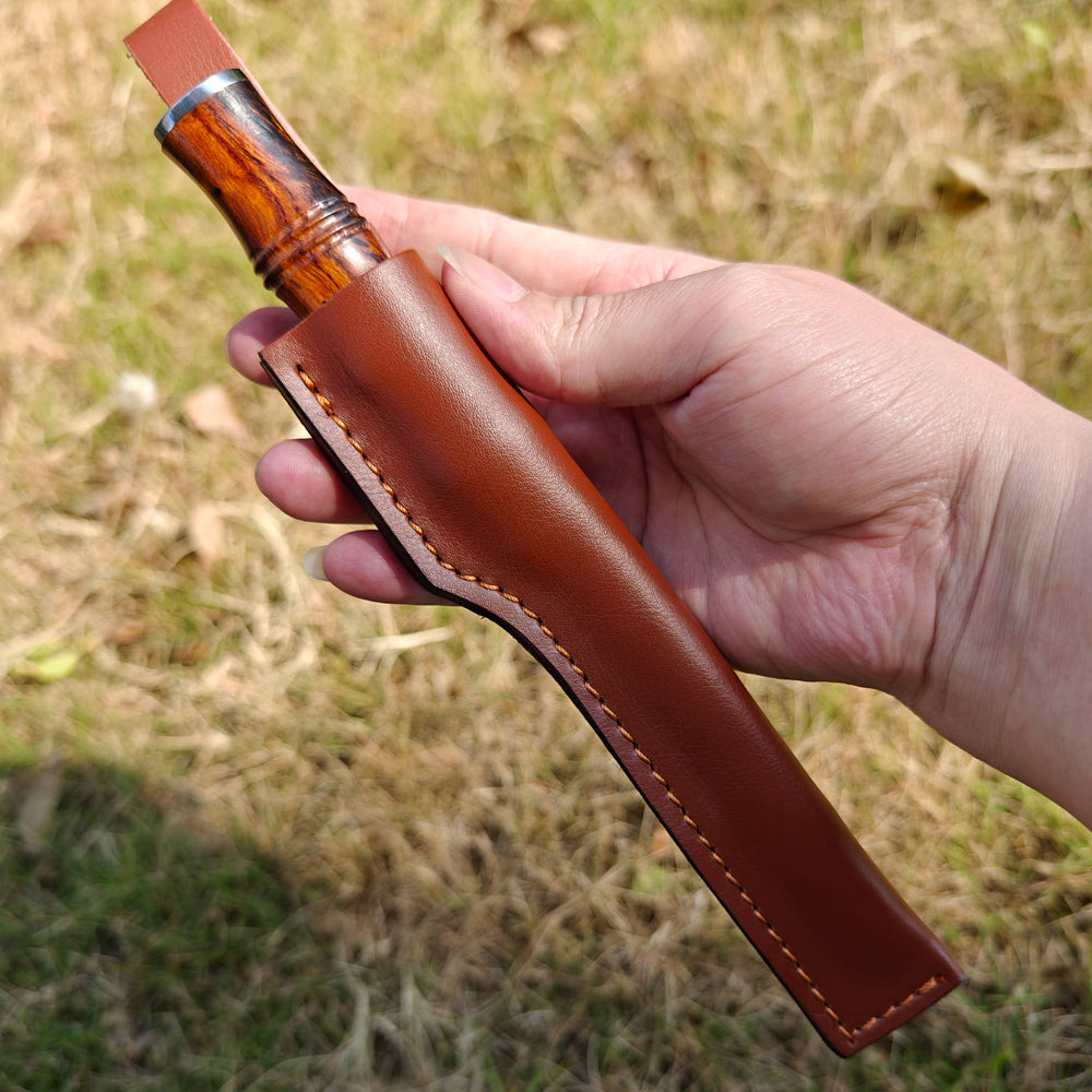 Convex Grind 4.9 Inch Fixed Blade Knife with Ironwood