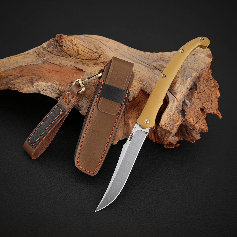Trailing Point Titanium Slip Joint Pocket Knife, Vanax Steel