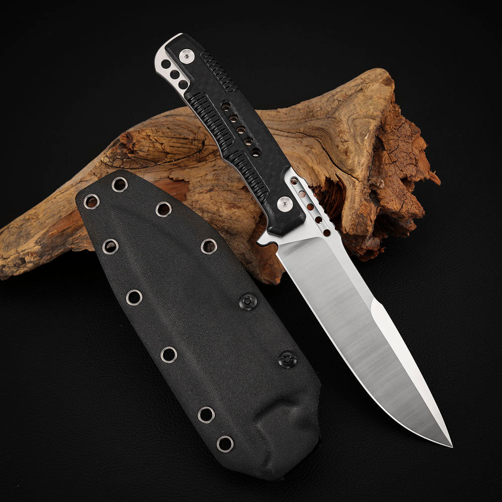 Survival Rescue Knife 5.5 Inch Tactical Fixed Blade Carbon Fiber
