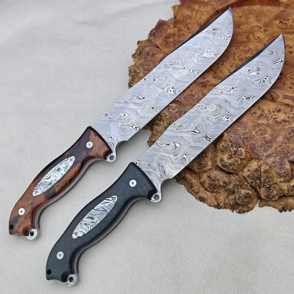 Survival, Camp Knife | 7.3 Inch Damasteel Bjorkmans-Twist | Carbon Fiber, Ironwood