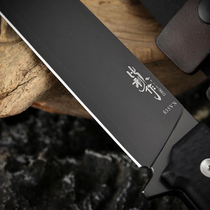 6.3 Inch S35VN Steel Fixed Blade Knife, DLC Coating, Carbon Fiber