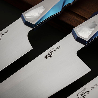 Custom 7" Vanax Steel Kitchen Cleaver Knife Titanium