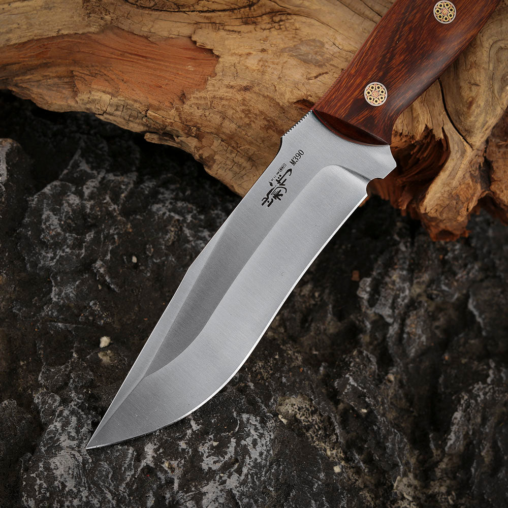5 Inch M390 Steel Fixed Blade Hunting Knife Ironwood