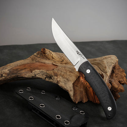 M390 Steel Fixed Blade Knife 3.7" Carbon Fiber