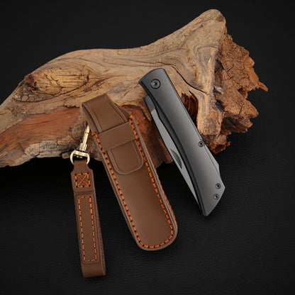 Vanax Steel Slip Joint Pocket Knife, 3.46 Inch, Titanium