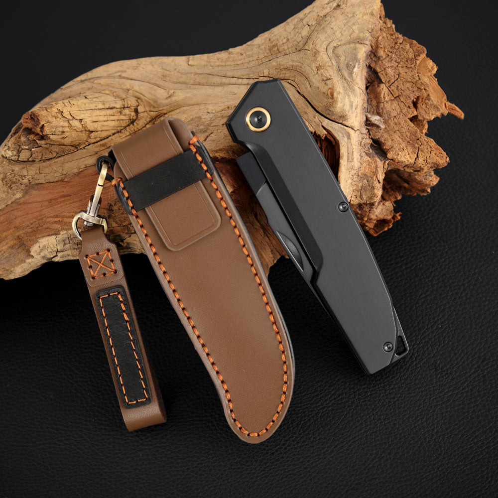 Vanax Steel Slip Joint Pocket Knife 3.6 Inch, Titanium