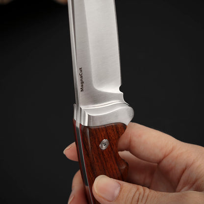 MagnaCut Steel Fixed Blade Knife 4.7" Ironwood