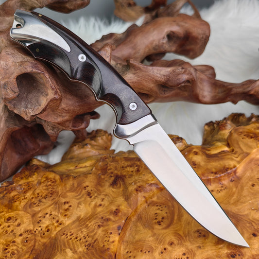 Couteau à lame fixe personnalisé Desert Ironwood