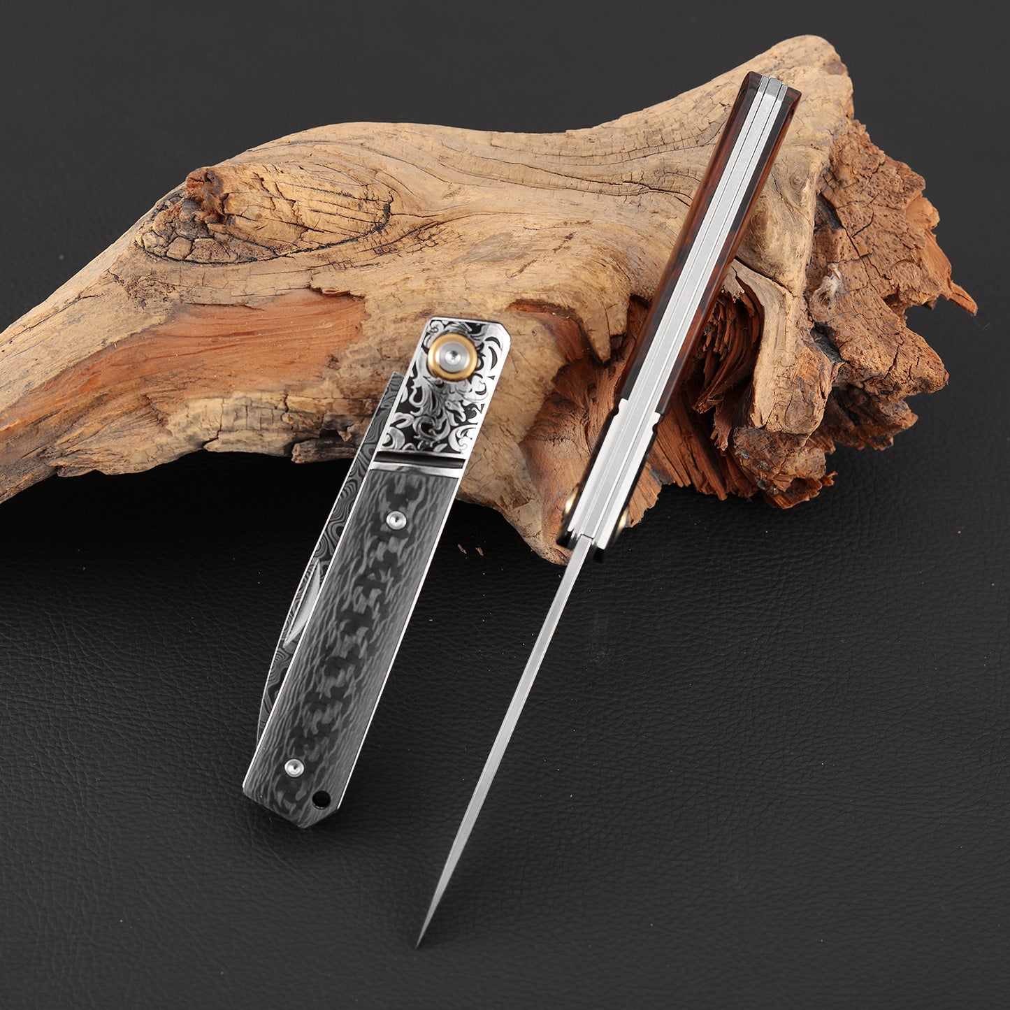 3.5 Incn Slip Joint Pocket Knife Powder Damascus Steel
