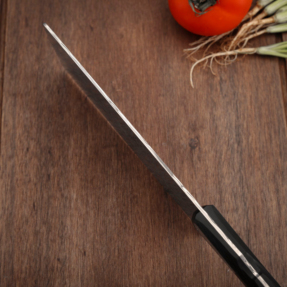 7.4" Cleaver Knife in Damasteel with Carbon Fiber