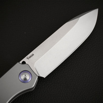 Drop Point Slip Joint Knife Vanax Steel 3.7 Inch Titanium