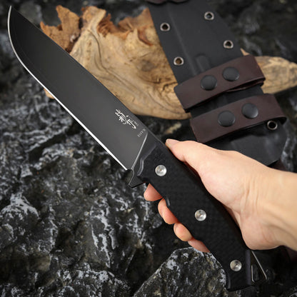 6.3 Inch S35VN Steel Fixed Blade Knife, DLC Coating, Carbon Fiber