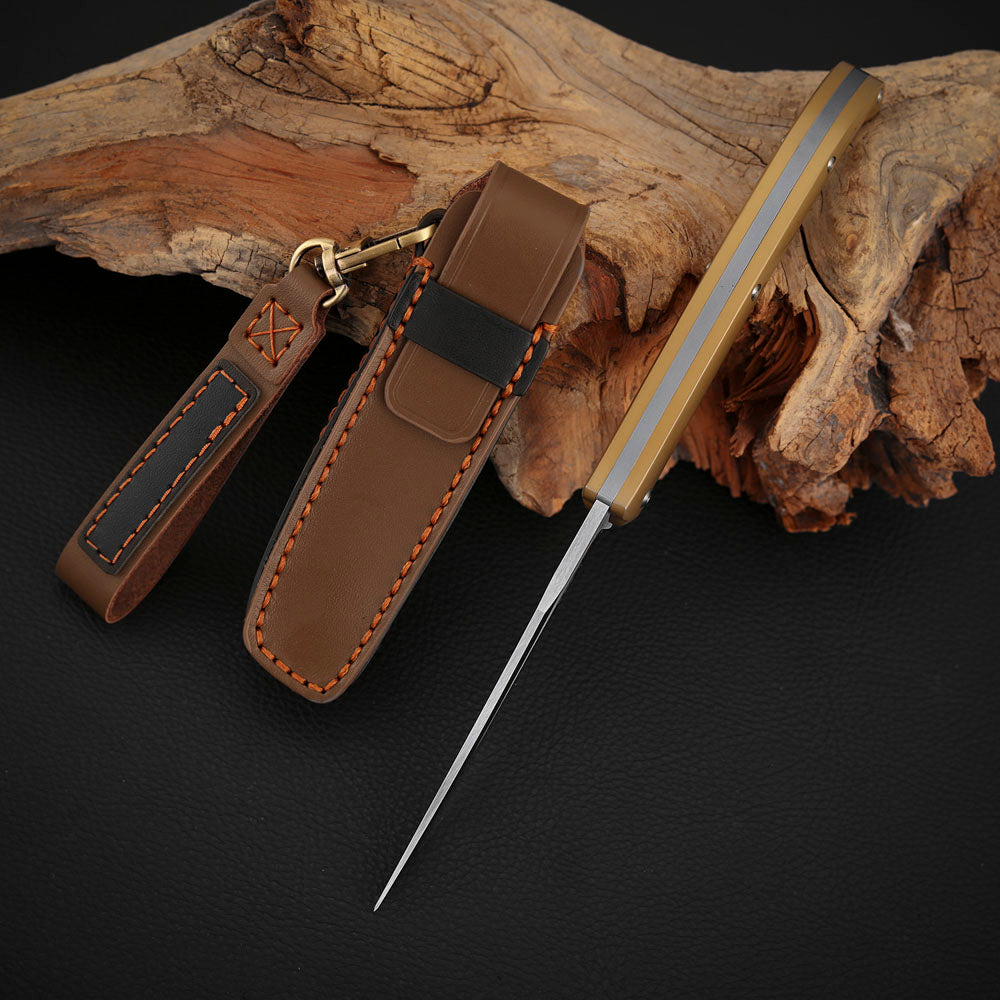 Trailing Point Titanium Slip Joint Pocket Knife, Vanax Steel