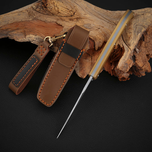 Trailing Point Titanium Slip Joint Pocket Knife, Vanax Steel