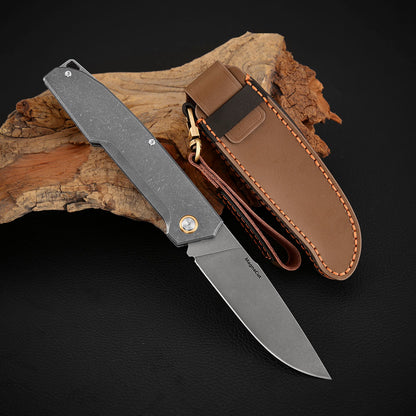 Slip Joint Pocket Knife 3.6 Inch MagnaCut Steel, Titanium