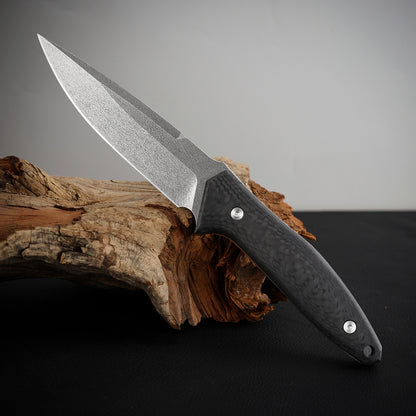 SLD-Magic Steel Fixed Blade Knife 4.6" Carbon Fiber