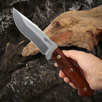 5 Inch M390 Steel Fixed Blade Hunting Knife Ironwood
