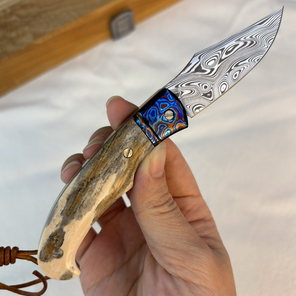 Custom Slip Joint Pocket Knife in Damasteel