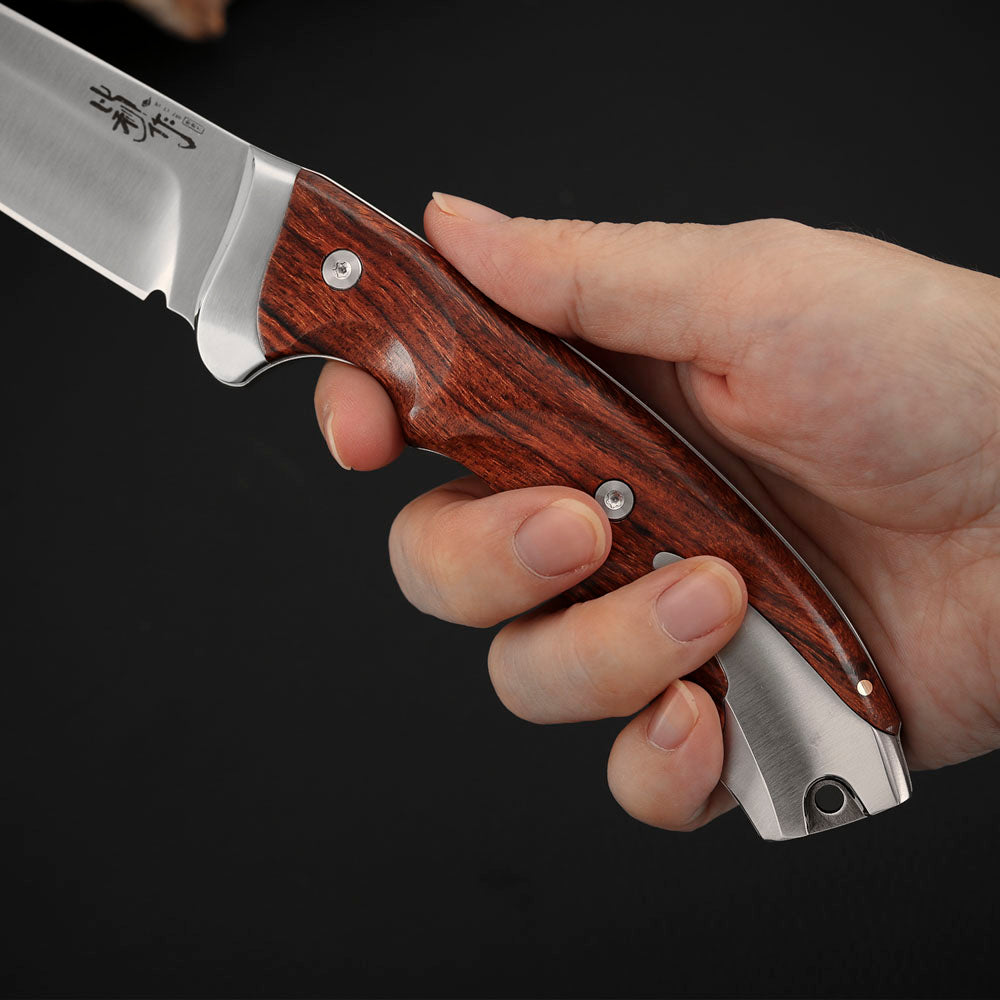 MagnaCut Steel Fixed Blade Knife 4.7" Ironwood