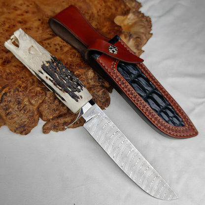 Custom Hunter Carved Buckhorn Handle