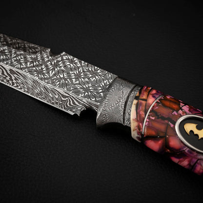Hand-forged and Welded Damascus Steel Hunting Knife