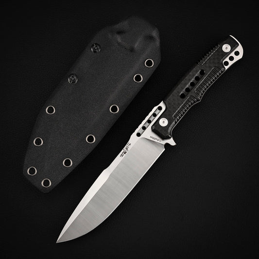 Survival Rescue Knife 5.5 Inch Tactical Fixed Blade Carbon Fiber