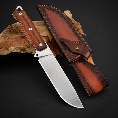 5.2 Inch MagnaCut Steel Fixed Blade Knife with Ironwood Scales