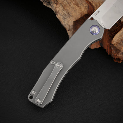 Drop Point Slip Joint Knife Vanax Steel 3.7 Inch Titanium