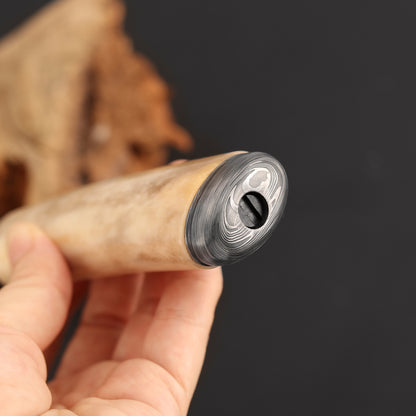 Customs Hunting Knife, Hand-forged Mosaic Damascus Steel