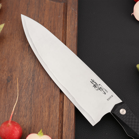 8 Inch Chef Knife, S35VN Steel, Carbon Fiber Handle
