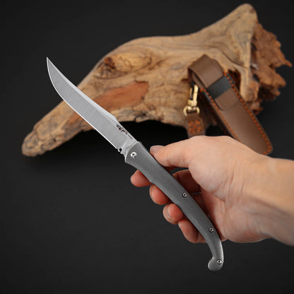 Trailing Point Titanium Slip Joint Pocket Knife, Vanax Steel