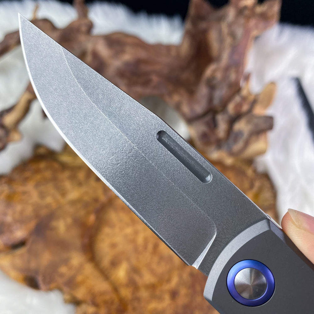 Wootz Steel Pocket Knife with Titanium