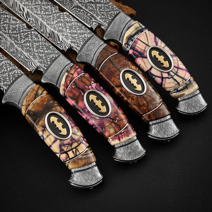 Hand-forged and Welded Damascus Steel Hunting Knife