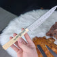 Custom Hand-Carved Kitchen Knife in Damasteel