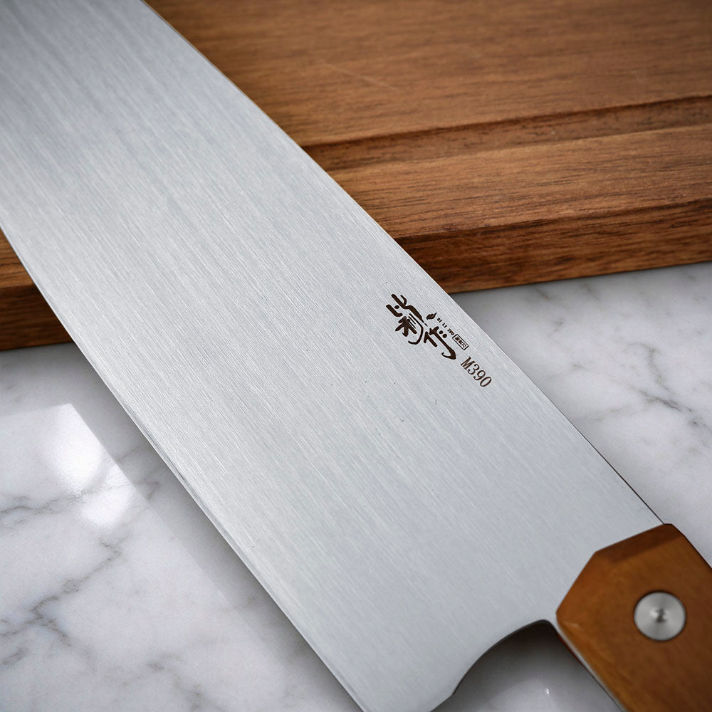 8 Inch Kitchen Chef's Knife M390 Steel, Ironwood